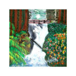 waterfall: oil & acrylic art on canvas